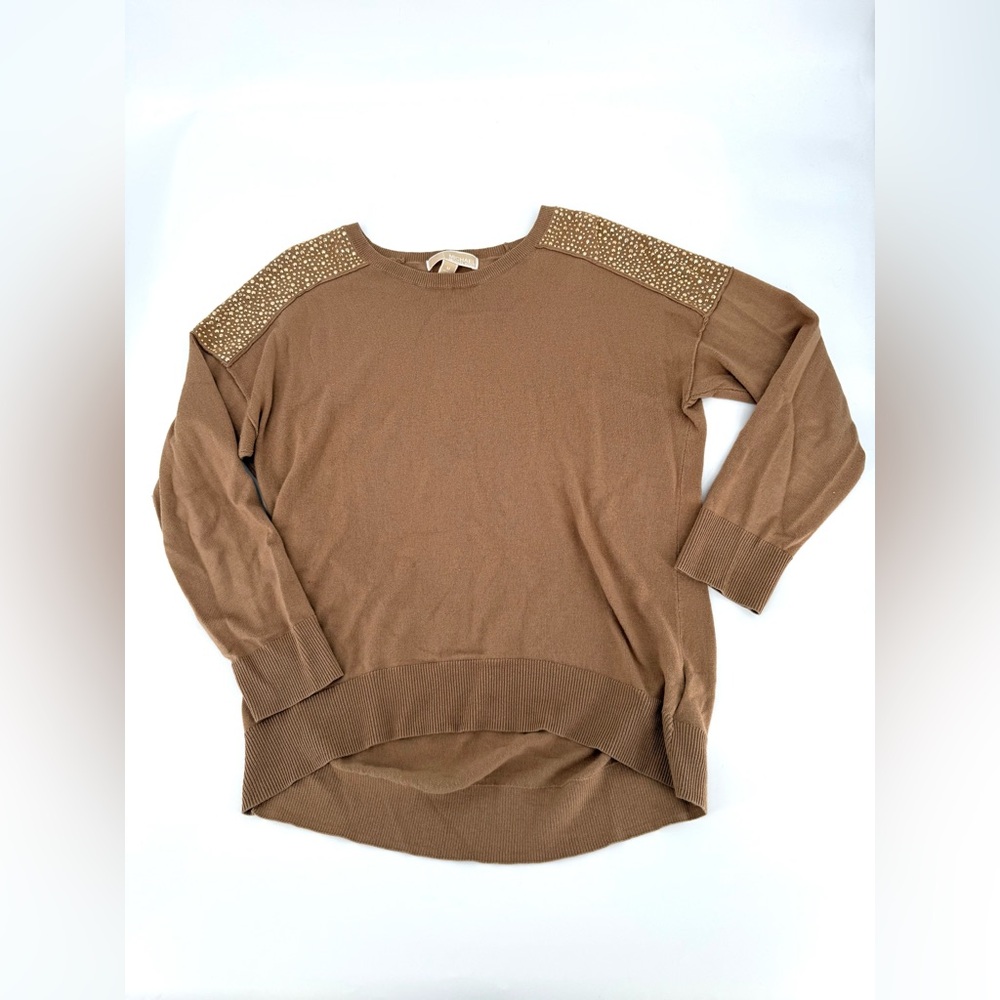 Michael Kors Tan Sweater with Gold Accents